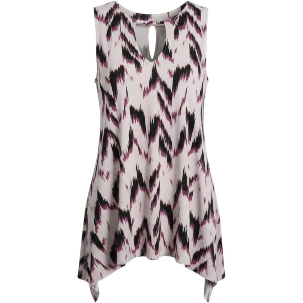 Jennifer Lopez Tank Top Womens XS Sharkbite Hem Multicolor V Neck Tunic Good